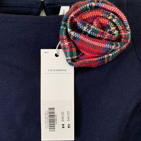 NWT Janie and Jack Baby Holiday Plaid Outfit, Tartan Leggings + Fur-Trim Top Set - Picture 3 of 9